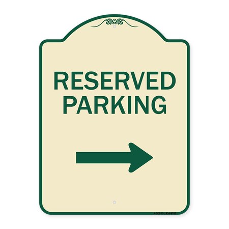 Signmission Designer Series-Reserved Parking 2, Tan & Green Heavy-Gauge Aluminum, 24" x 18", TG-1824-9765 A-DES-TG-1824-9765